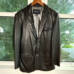 Mens Crémieux Genuine Lambskin Black Leather Blazer Size M